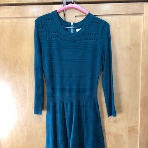 Forest green knit dress